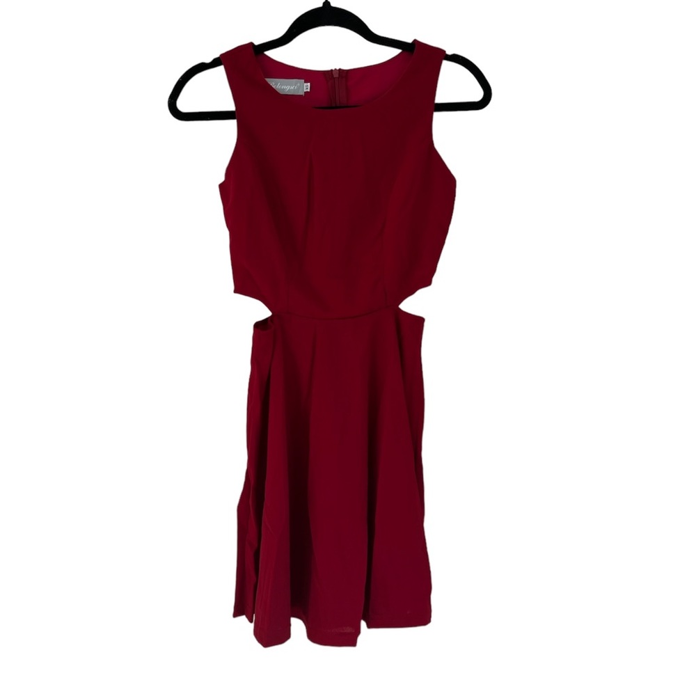 red cut out mini dress
